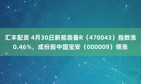 汇丰配资 4月30日新能装备R（470043）指数涨0.46%，成份股中国宝安（000009）领涨